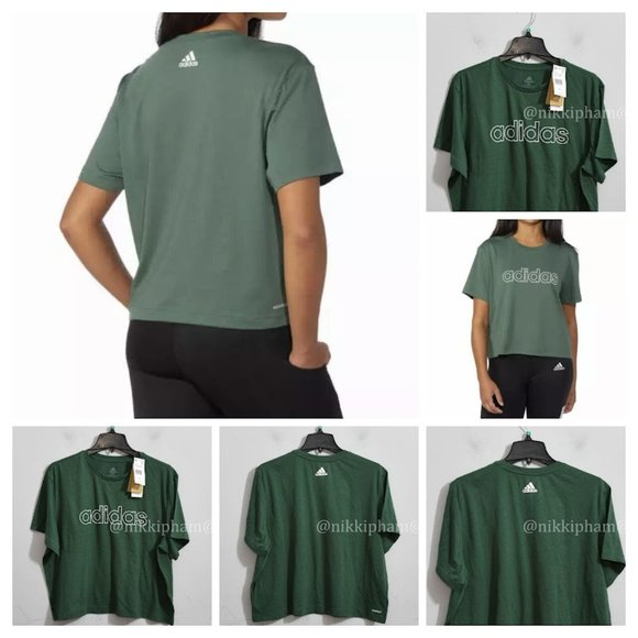 adidas Tops - Adidas Ladies' Logo Crop Tee in green